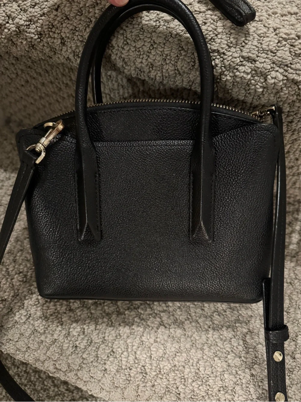 Kate Spade Margaux Brush Bloom Pebbled Leather Satchel Bow and Keychain Charm